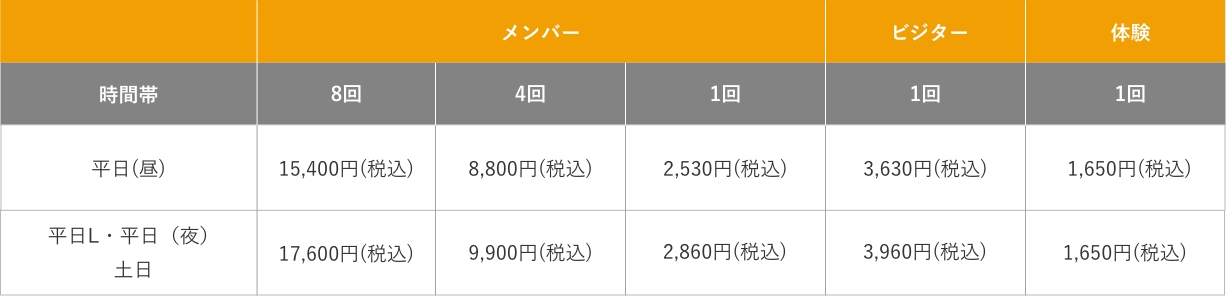 料金表