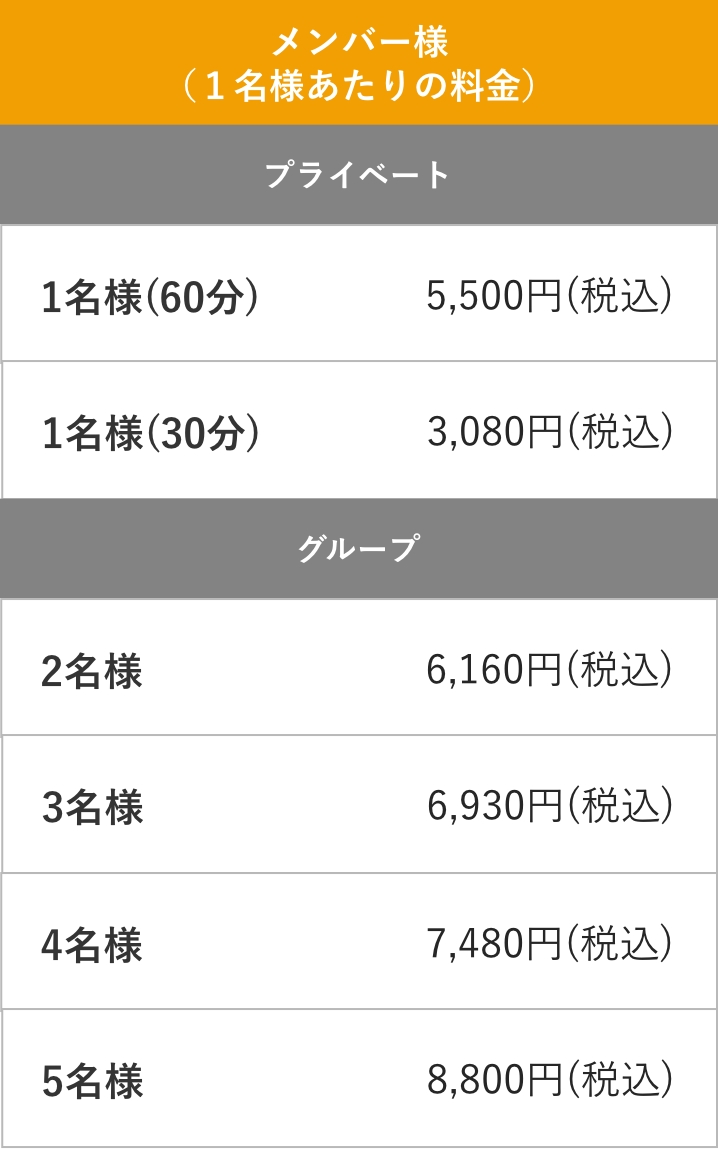 料金表